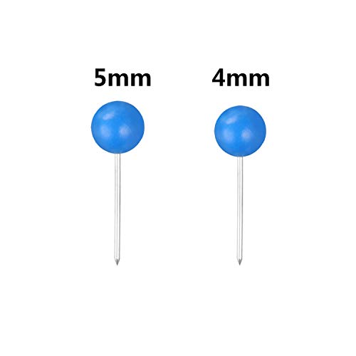 500 Pack Map Push Pins Map Tacks Small Size (Blue, 1/8 Inch)