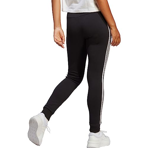 adidas womens Essentials 3-stripes French Terry Cuffed Track Pants, Black/White, XX-Small US