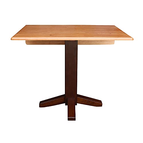 Solid Wood 36" Square Dual Drop Leaf Dining Table, White