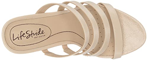 LifeStride Womens Marquee Strappy Sandal Almond Milk Patent 8.5 M