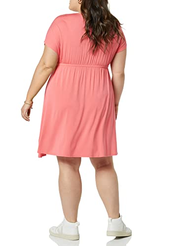 Amazon Essentials Women's Surplice Dress (Available in Plus Size), Dark Olive, XX-Large