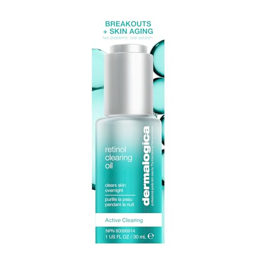 Dermalogica Retinol Clearing Oil Face Serum with Salicylic Acid - Anti-Aging Acne Treatment That Delivers Clearer, Vibrant Skin by Morning, (1 Fl Oz)