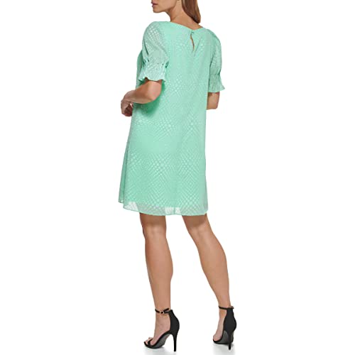 DKNY Women's Pleated Front Cinch Sleeve Flowy Dress, 2