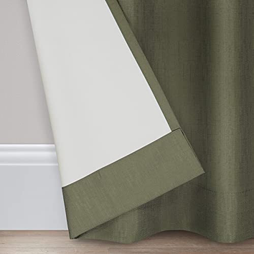 Eclipse Kendall Solid Textured Blackout Thermal Insulated Lining Grommet Window Curtain for Bedroom (1 Panel), 42 in x 84 in, Black