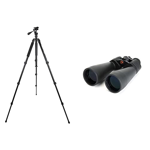 Celestron 82051 Hummingbird Fast Action Pan Tilt Head Tripod for a Spotting Scope, Binocular or Camera, Black