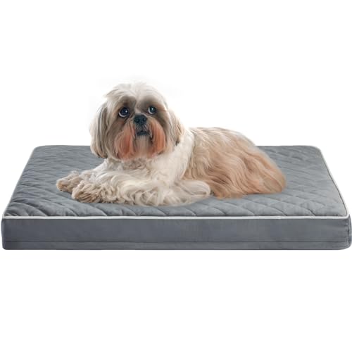 WNPETHOME Orthopedic Dog Beds for Large Dogs, Extra Large Waterproof Dog Bed with Removable Washable Cover & Anti-Slip Bottom, Egg Crate Foam Pet Bed Mat, Multi-Needle Quilting XL Dog Crate Bed