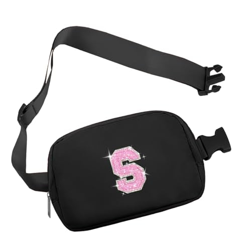 COSHAYSOO Purple Belt Bag Crossbody Initial Fanny Waist Pack Preppy Cute Trendy Gifts for 5 6 7 8 9 10 11 12 13 14 Year Old Girls Preteen Tween Teen Birthday Christmas Valentines Easter Letter W