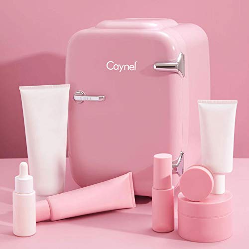 CAYNEL Mini Fridge Portable Thermoelectric 4 Liter Cooler and Warmer for Skincare, Eco Friendly Beauty Fridge For Foods,Medications, Cosmetics, Breast Milk, Medications Home and Travel