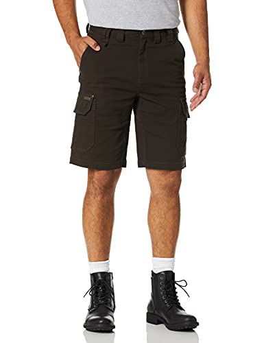 Smith's Workwear mens 11" Relaxed Fit Stretch Duck Canvas Cargo Shorts, Coffee, 32 US