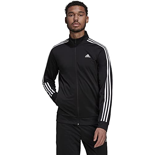 adidas Men's Essentials Warm-Up 3-Stripes Track Jacket, Shadow Brown