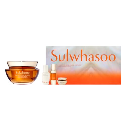 Sulwhasoo Concentrated Ginseng Renewing Cream Set - Korean Ginseng-Powered Skincare 2-piece Gift Set, Strengthens Skin Barrier, Visibly Improves Wrinkles and Firmness, Includes Full-size Cream