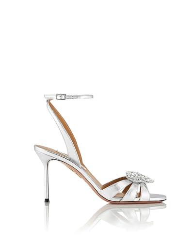 Aquazzura Love Me Sandal 85, Silver, 7