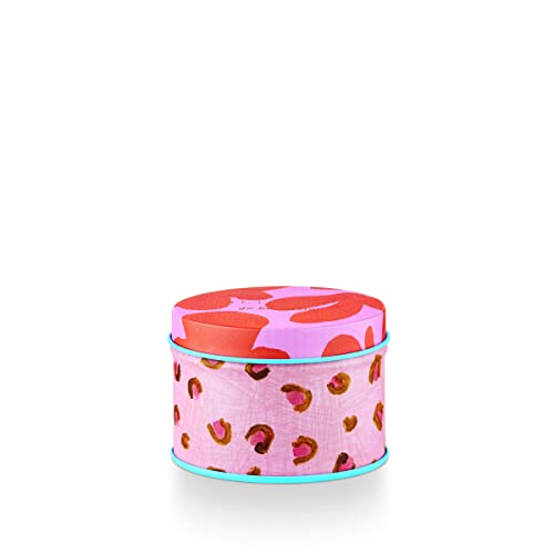 ILLUME Go Be Lovely Pink Pepper Fruit Small Fleur Tin Candle, 2" L x 1" W x 1" H, 4 Ounce