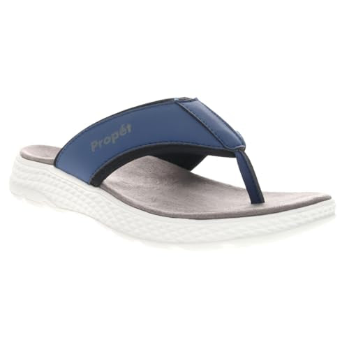 Propét mens Travelactiv Ft Flip Flop, Navy, 7 Narrow US