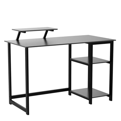 GreenForest Computer Desk with Monitor Stand,39 inch Small Desk with Reversible Storage Shelves,Gaming Desk for Small Spaces Home Office Writing Desk Study Table,Black