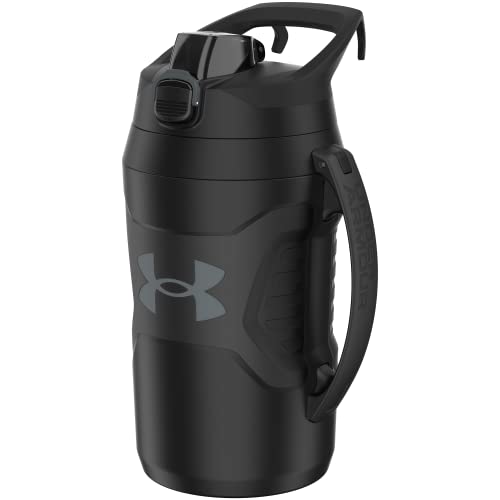 Under Armour Sports Water Jug, 64oz Insulated Water Bottle w/Handle, Half Gallon, Fence Hook, Leak Resistant, Baseball, Football & More