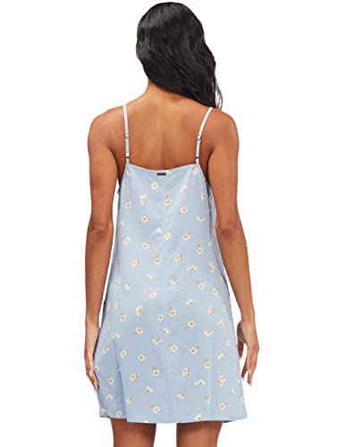 Billabong Women's Straight Round Woven Mini Sundress Dress, White/Multi, Medium
