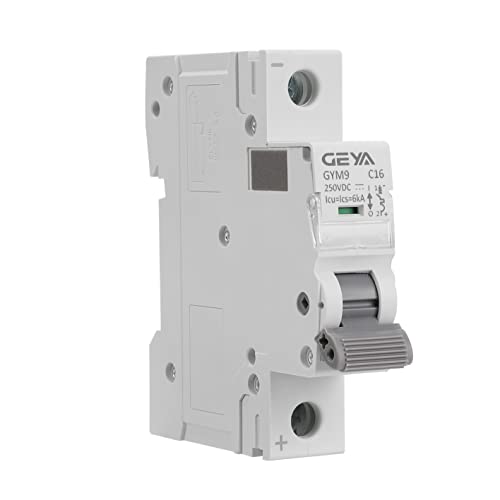 GEYA Mini Circuit Breaker DC,Din Rail 6KA DC MCB (1P 16A 250VDC)
