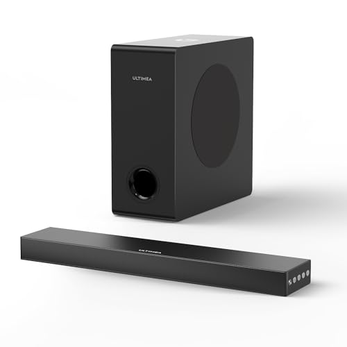 ULTIMEA Sound Bars for TV with Subwoofer, 2.1 Deep Bass Soundbar for PC Game, Home Audio Sound Bars for Smart TV Bluetooth 5.3 TV Sound Bar Speakers Work with HDMI ARC/Opt/AUX, Nova S40, 2024 Updated