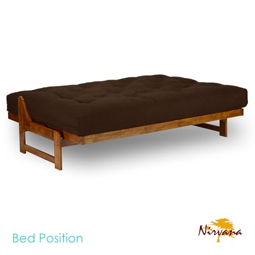 Arden Futon Set - Full Size, Frame, 8" Mattress, Microfiber Sussex Fudge Cover