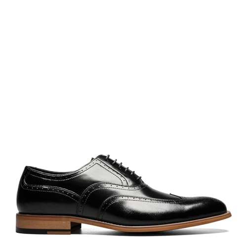 STACY ADAMS mens Dunbar - Wingtip Oxford, Black, 10.5 US