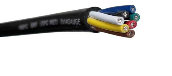 14 Gauge 7 Way Conductor Extension RV Trailer Wire Cable Wiring Insulated 50 Feet 14/7