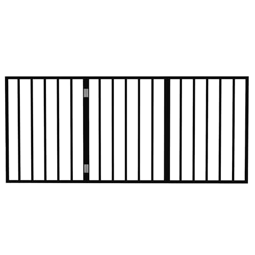 Indoor Pet Gate - 3-Panel Folding Dog Gate for Stairs or Doorways - 54x24-Inch Freestanding Pet Fence for Cats and Dogs by PETMAKER (Black)