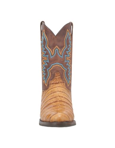 Dingo Mens Trail Boss Embroidered Gator Print Round Toe Casual Boots Mid Calf - Black - Size 10.5 M