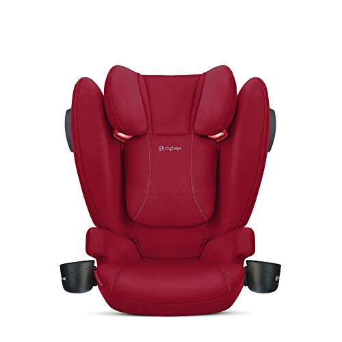 CYBEX Solution B2 fix+ Lux High Back Booster Seat, Lightweight Booster Seat, Secure Latch Installation, Linear Side Impact Protection, Reclining 12-Position Height Adjustable Headrest, Dynamic Red