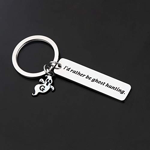 Gzrlyf I'd Rather be Ghost Hunting Keychain Funny Ghost Hunter Gifts Paranormal Investigator Gifts Halloween Gifts (ghost hunting keychain)