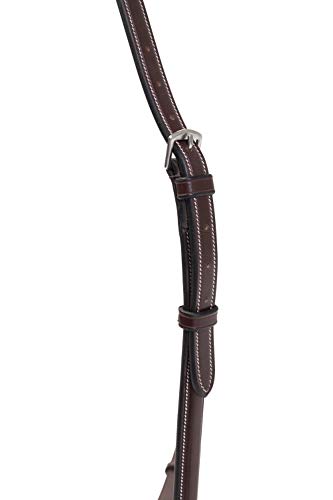 Huntley Equestrian Sedgwick Leather Fancy Stitched Raised Standing Martingale (Australian Nut, Small Pony)