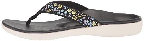 Spenco womens Yumi Nuevo Floral Flip Flop, White, 9.5 Wide US