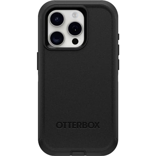 OtterBox Defender Case for iPhone 15 Pro, Shockproof, Drop Proof, Ultra-Rugged, Protective Case, 5X Tested to Military Standard, Black