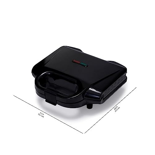 Amazon Basics Waffle Maker 2-Slices Black with Non-stick coating and Easy to Clean, 700W