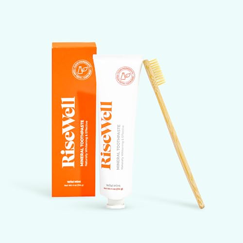 RiseWell Mineral Toothpaste - Natural Toothpaste with Hydroxyapatite - No Added Fluoride, Natural Remineralizing Toothpaste Without SLS - Made by Dentists Toothpaste, Wild Mint 4 Oz