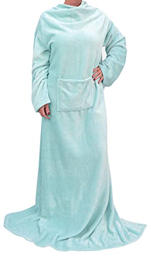 Catalonia Wearable Blanket with Sleeves and Pocket, Soft Comfy Fleece Snuggy Wrap Throws Blanket Robe for Women and Men