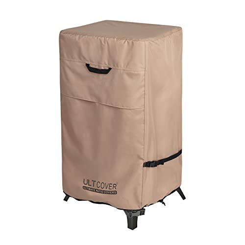 ULTCOVER Waterproof Vertical Electric Smoker Cover 30 inch for Most Square Gas Propane BBQ Smokers Size Upto 19W x 17D x 35H inch, Black
