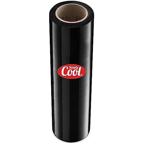 Simply Cool Black Stretch Wrap Industrial Strength Extra Thick 17.5" 1100 SqFt 80 Gauge (20 Micron) Shrink Wrap Roll for Moving Supplies, Furniture, Pallets, Plastic Wrap for Packing, Stretch Film