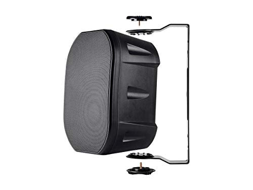 Monoprice 6.5-inch Weatherproof 2-Way Speakers - with Wall Mount Bracket, IP55 Ingress Protection Rating, Pair, Black