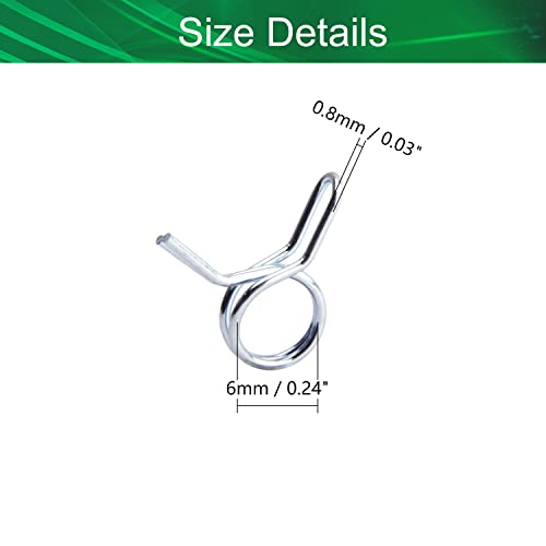 Yinpecly Double Wire Spring Hose Clamp 12mm(ID) Double Wire Fuel Line Silicone Hose Tube Spring Clips Silver Tone 20PCS