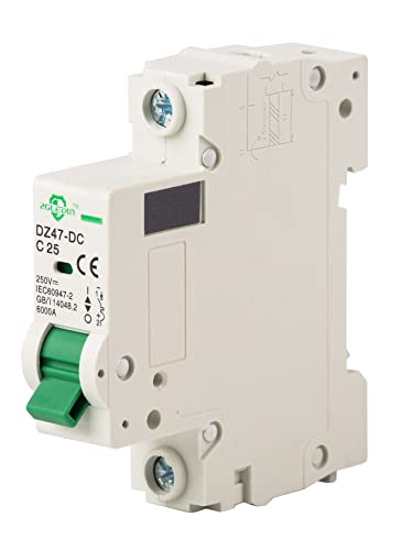 DC Miniature Circuit Breaker - Mini Home Circuit Breaker 12V-250V DZ47-63 Din Rail Mount 1 Pole 10A, DC Solar MCB