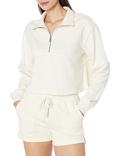 Sweaty Betty Women's REVIVE LOUNGE HALF ZIP PULLOVER SWEATSHIRT Lily White