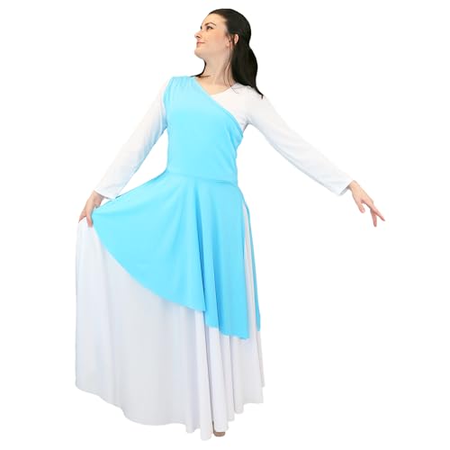 Danzcue Women’s Asymmetrical Dance Tunic Praise Dance Tunic for Women (White Dress Not Included), Scarlet, Large-X-Large