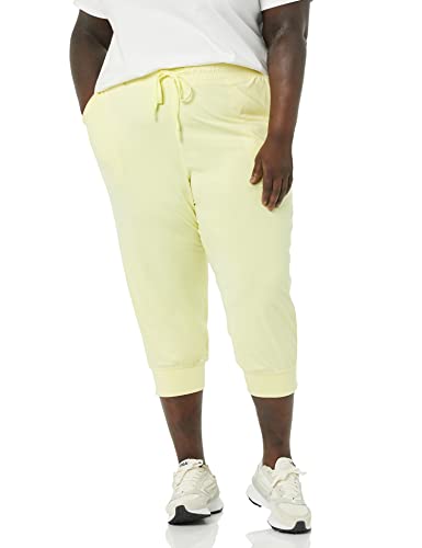 Amazon Essentials Women's Brushed Tech Stretch Crop Jogger Pant (Available in Plus Size), Grey Space Dye, X-Small
