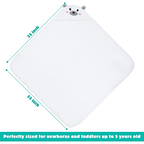 Touchat Hooded Baby Towels, Ultra Soft and Hypoallergenic Baby Bath Towels with Hood for Toddler Infant Newborn, Large and Absorbent Toddler Towels for Baby Boy Girl (Bear, 35.1''x35.1'')