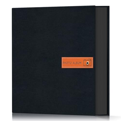 popotop Photo Album 4x6 200 Pockets Photo with Label, Linen Hardcover Photo Albums for Wedding Gifts Baby Memory Travel Anniversary Brithday School, Picture Book with Horizontal & Vertical Photos