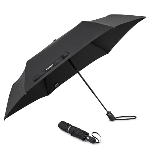 G4Free Travel Umbrella Ultralight UPF 50+ UV Protection Compact Umbrella Super Slim Small Mini Automatic Sun Umbrellas (Black)