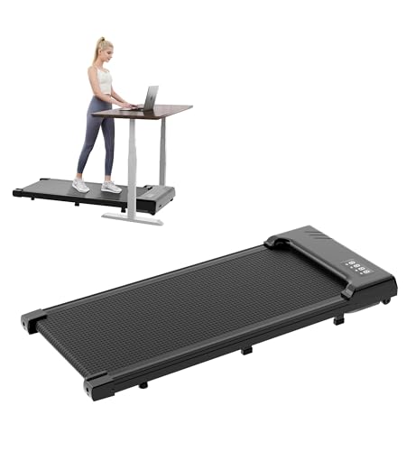 THAILE Walking Pad, Under Desk Treadmill 300+ lbs Capacity, 3 in 1 Portable Treadmill for Home, Office with LED Display, 2.5 HP Mini Treadmill for Small Spaces Black
