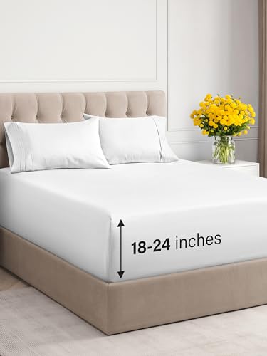 Extra Deep Twin XL Sheet Set - 4 Piece Breathable & Cooling Sheets - Hotel Luxury Bed Sheets Set - Easy Fit - Soft, Wrinkle Free & Comfy Sheets Set - Spa Blue Sheet Set w/Extra Deep Pockets