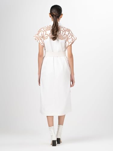 Concetta Dress, M, White Cacao Eyelet